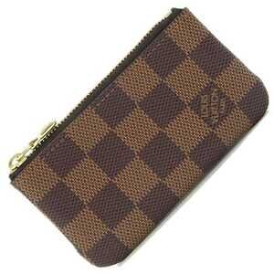 Louis Vuitton Pochette Cles Damier Ebene Canvas Zip Key Coin Pouch Brown